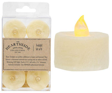 6/Pkg, Ivory LED Tealights - The Fox Decor